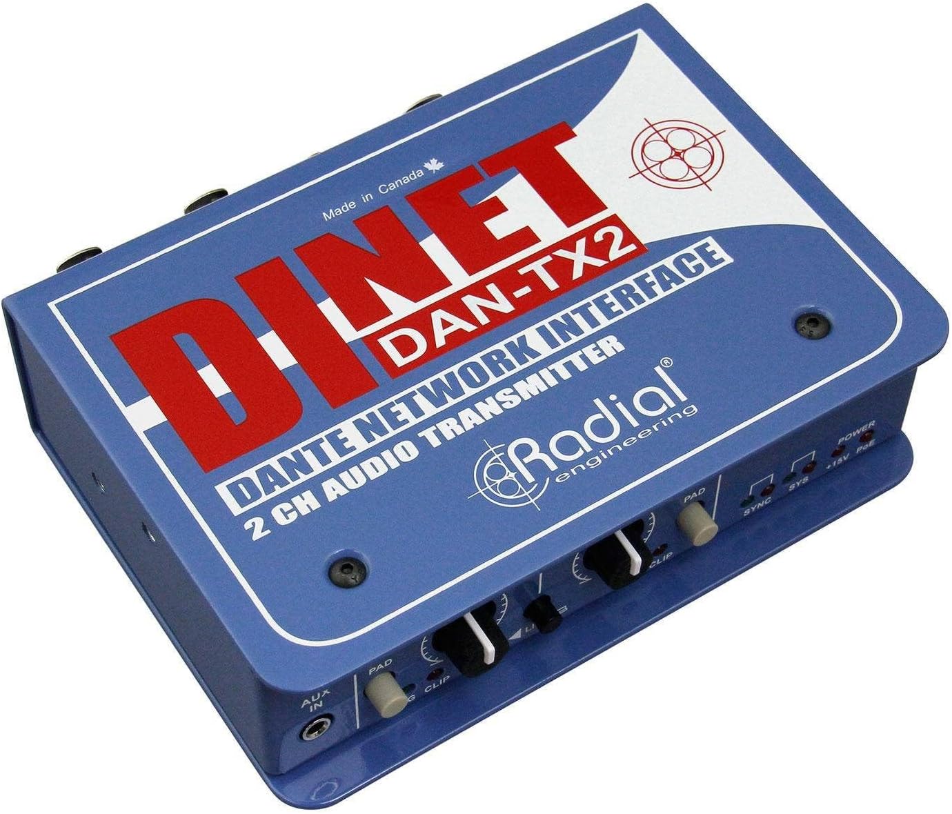 Radial DiNET DAN-TX2 2-Channel Dante Network Transmitter
