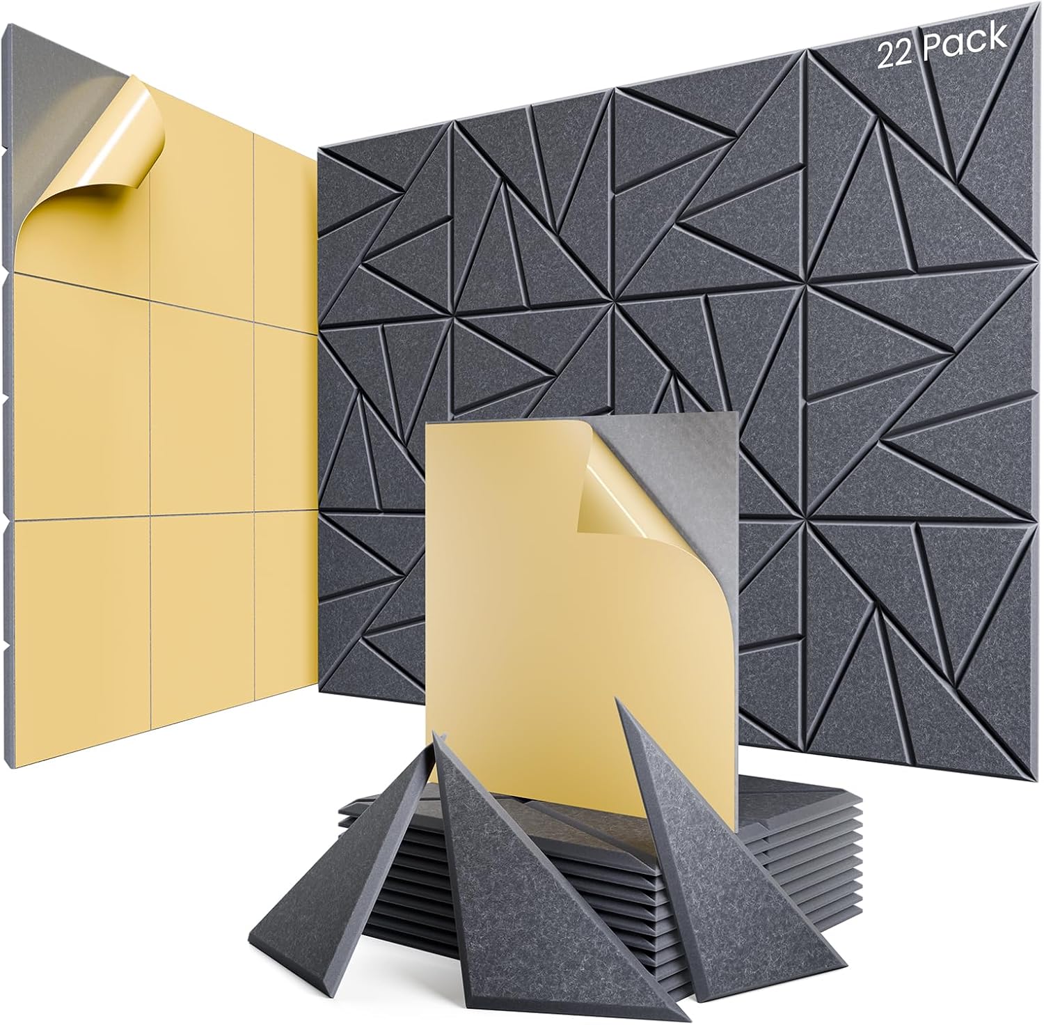 22 pack Acoustic Panels With Self-Adhesive, 12