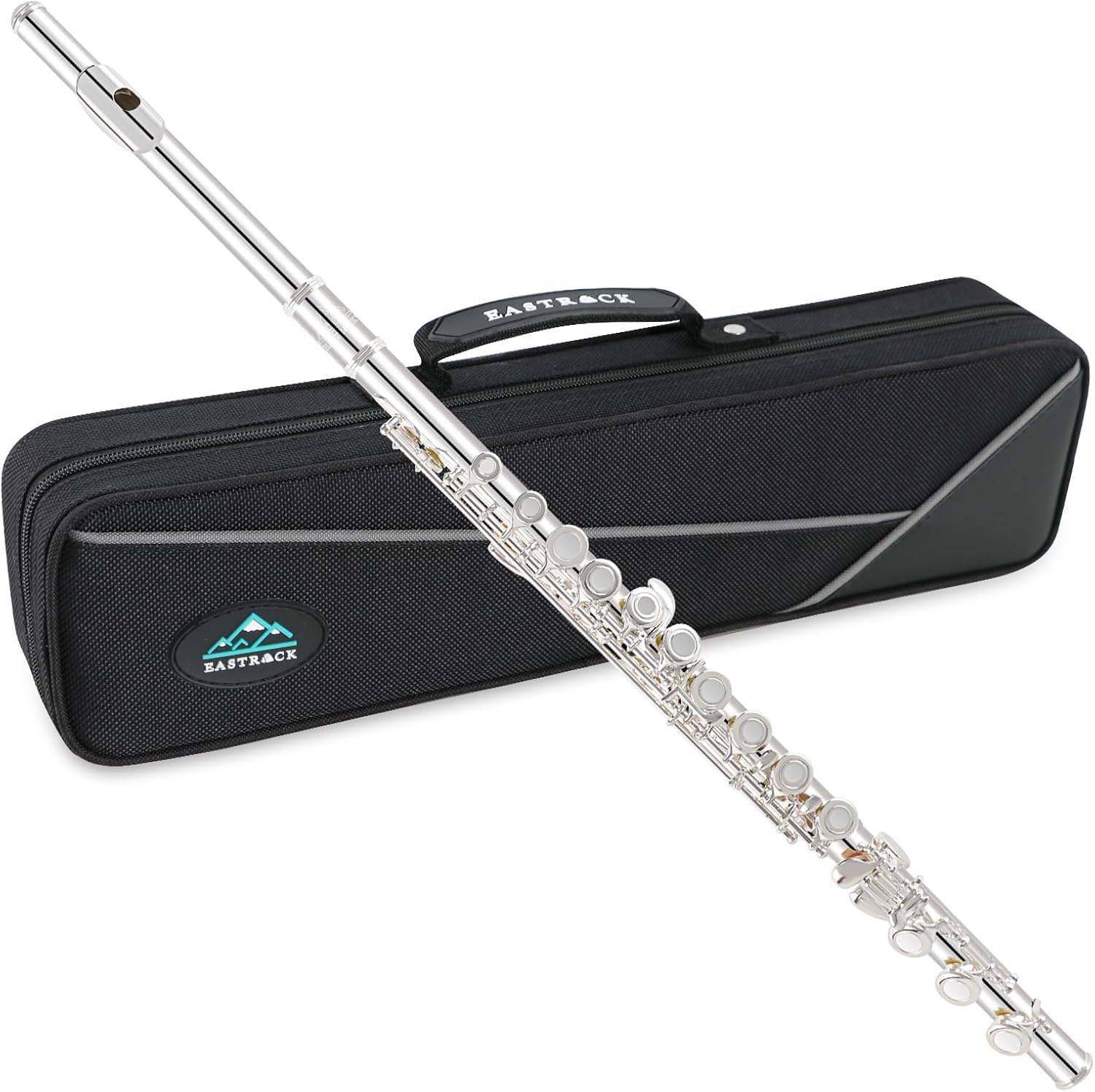 EASTROCK 17 Open Hole Flute with Offset G, Silver Plating 17 Key Flute for Professional with B Foot Joint, Split E Mechanism