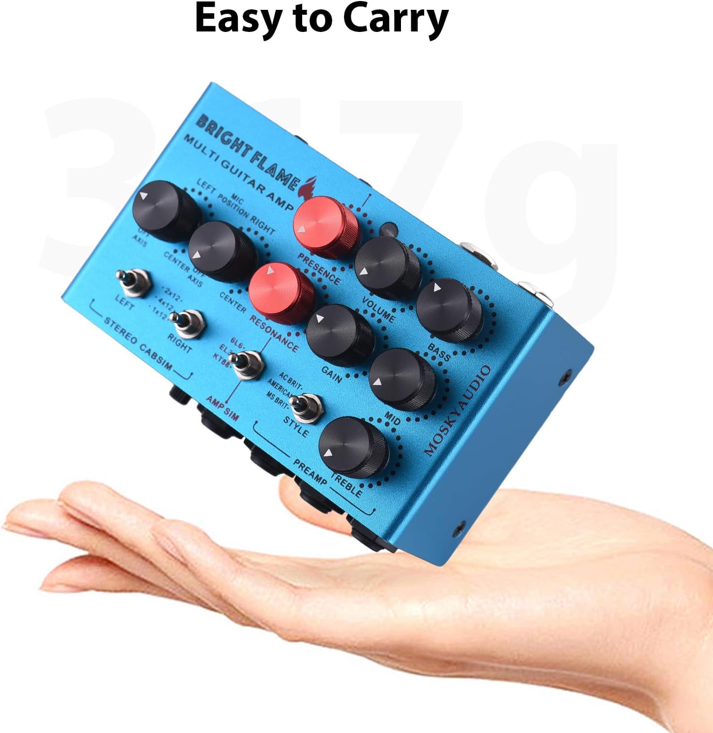 Multi Effects Guitar Pedal, Amplifier Simulation, Classic Amp Models, Blue - Versatile Audio Effects, Flexible Output Connectivity, Ideal for Guitar and Bass Players