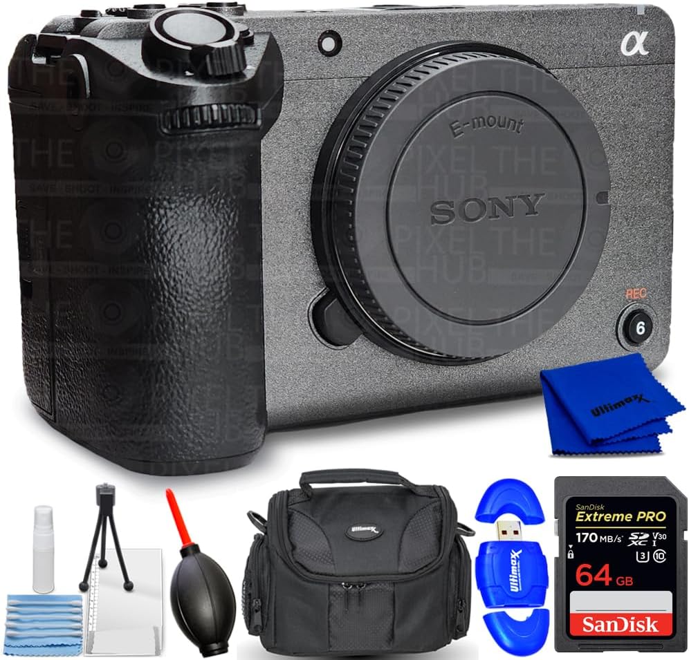Sony FX2 Digital Cinema Camera 33MP Full Frame 4K 60p SLog3 AI Autofocus Stabilization Professional Body Bundle with 64GB SD Card Bag Card Reader Cleaning Kit Tripod and Accessories (Renewed)