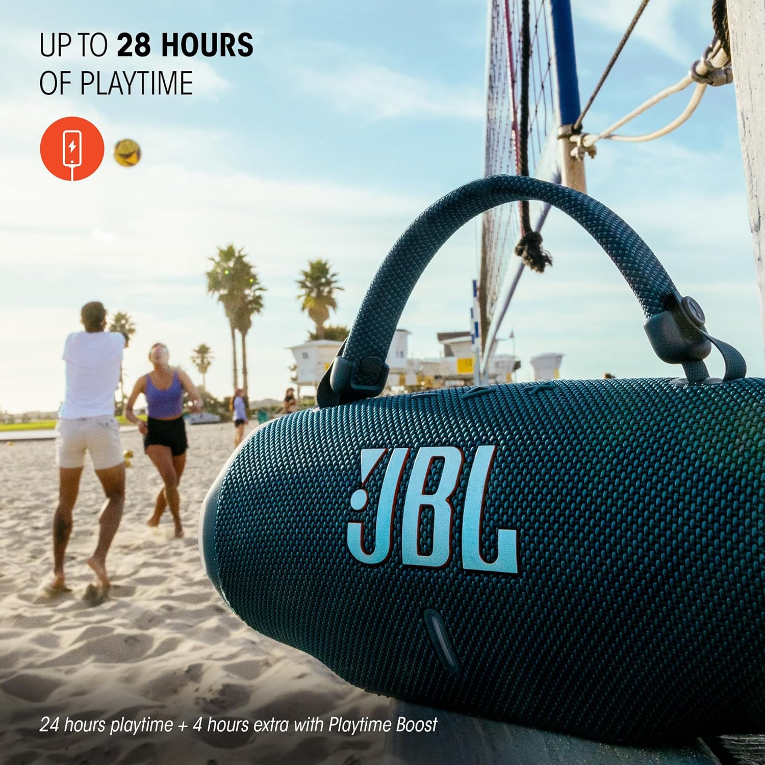 JBL Charge 6 - Portable Waterproof & Drop-Proof Bluetooth Speaker, Bold JBL Pro Sound with AI Sound Boost, 28Hrs of Playtime, Built-in powerbank & Comes with a Sturdy/Removable Carrying Strap (Black)