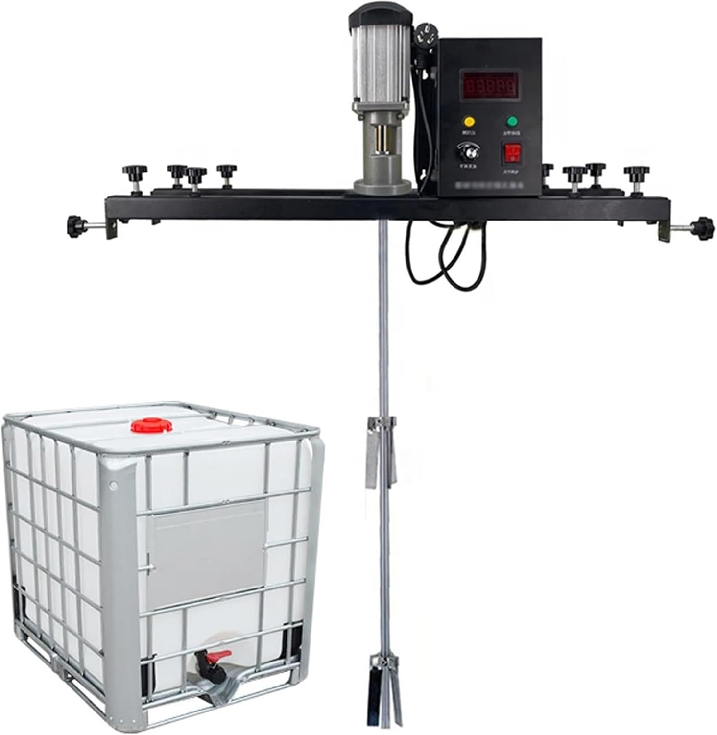 Commercial IBC Agitator, 980W Electric Tank Mixer Machine with Support Hanger, Paint Mixing Equipment for Ink Dissolver Agitator