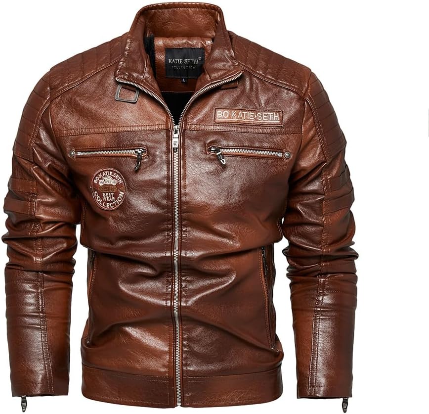 Custom Motorcycle Jackets Winter Jacket Mens Casual Leather Jacket Vintage Classic Coats Men PU Leather Biker Jacket