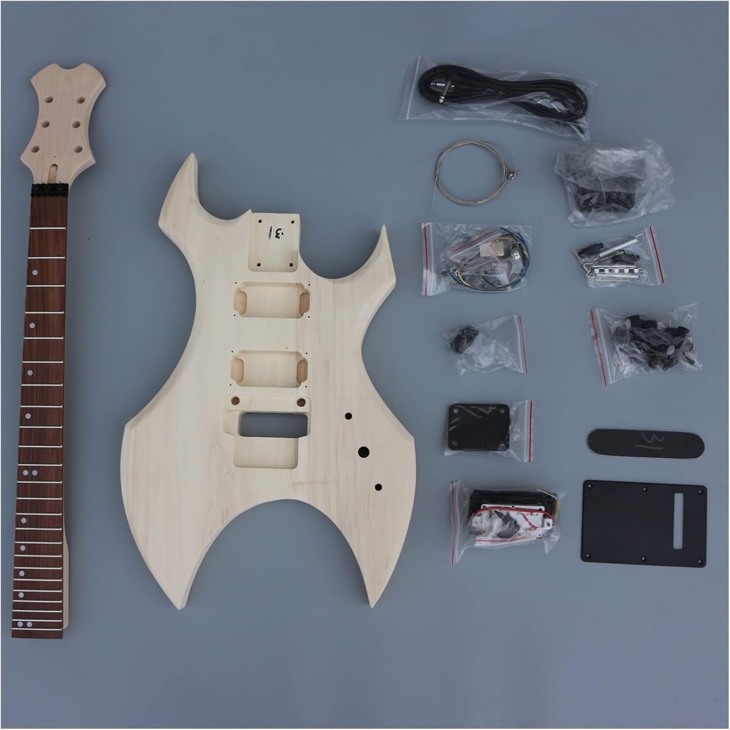 DIY Electric Guitar Kit Basswood Body Mahogany Neck 24 Frets Rosewood Fretboard with Electric Guitar Hardwares