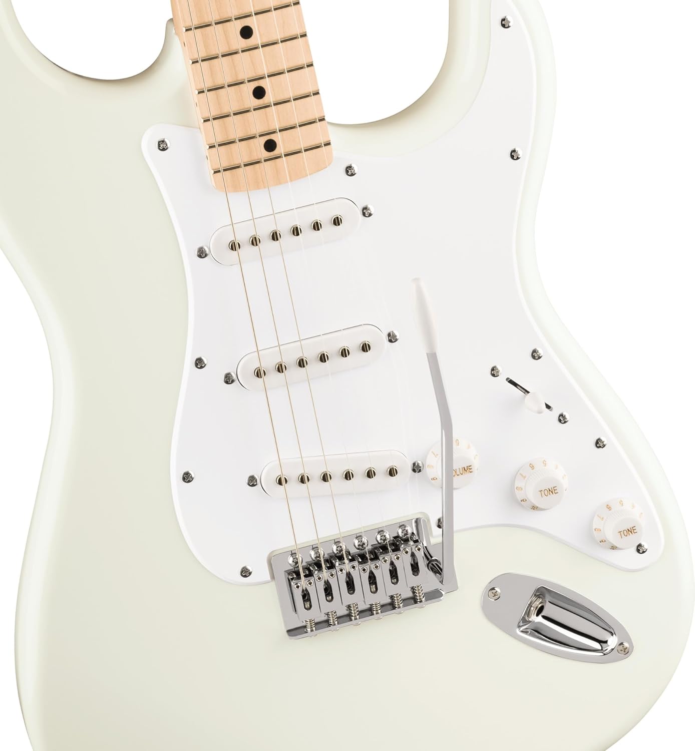 Fender FSR Squier Sonic Stratocaster Electric Guitar - Arctic White, Maple Fingerboard, White Pickguard