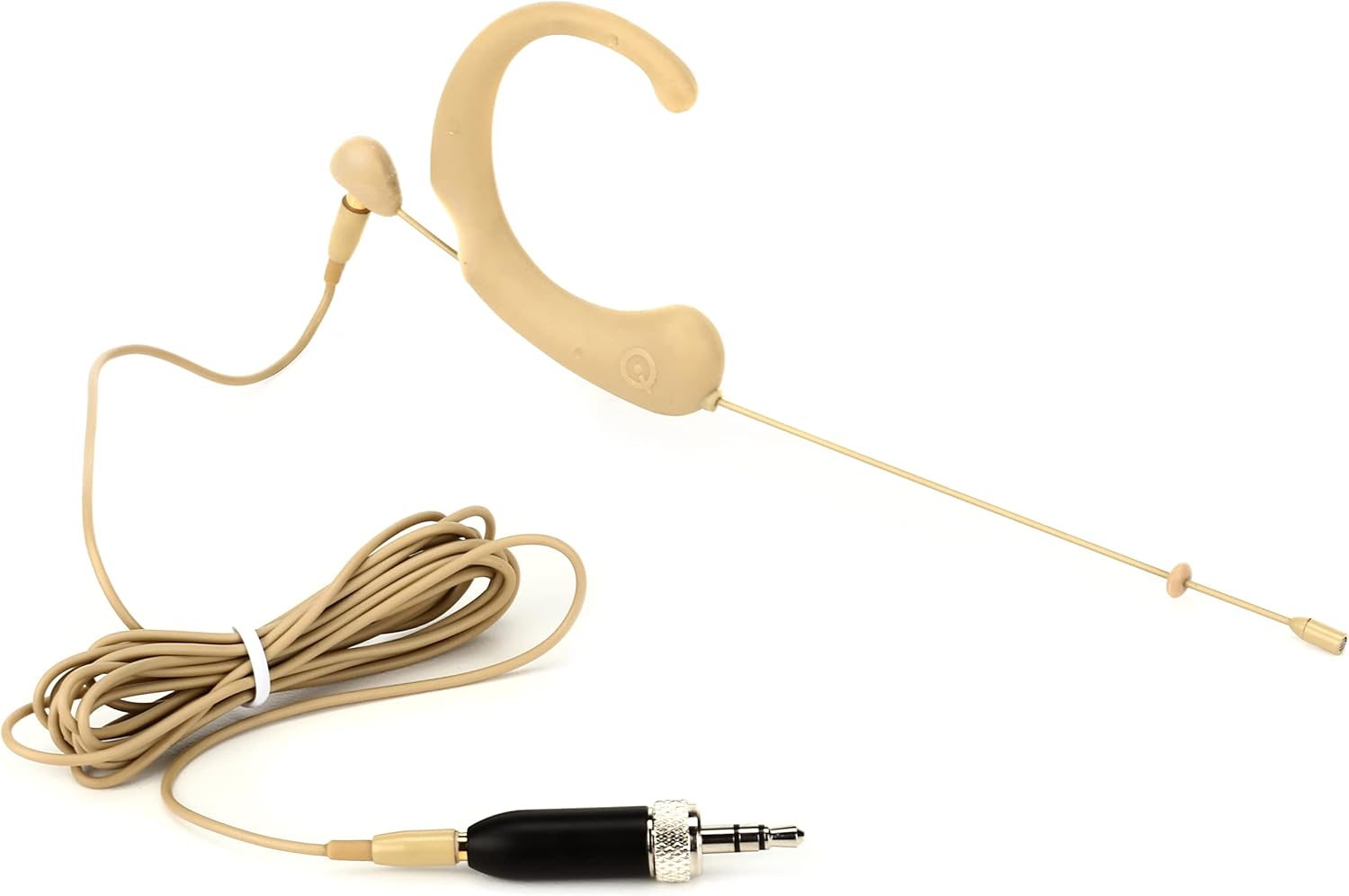 DA12 BE Omnidirectional Headworn Headset Microphone for Speaking or Singing - Bundle Includes SEL Adapter for Sennheiser Wireless, Windscreens, Tie Clip and Case - Beige