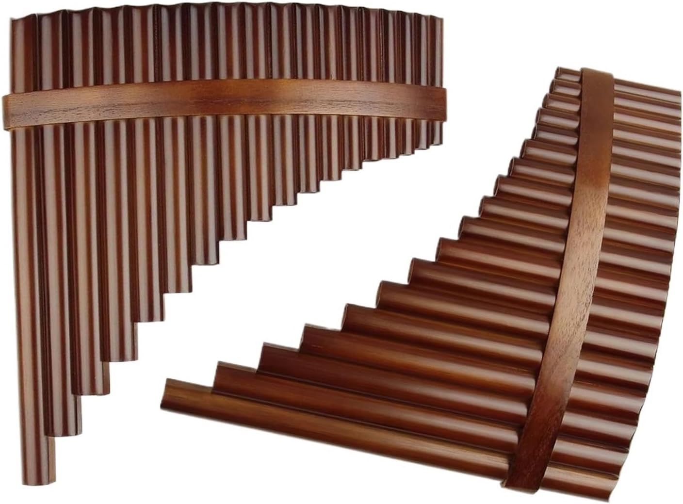 Brown F Key Pan Flute 18 Pipes Pan Pipes Woodwind Instrument Chinese Traditional Musical Instrument (Color : Left-hand)