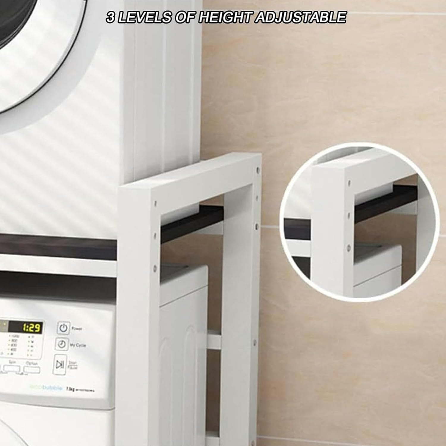 Storage Rack Above Washing Machine Washing Machine Cabinet Standalone Washing Machine Rack Drum Washing Machine Storage Rack for Bathroom Kitchen Balcony Laundry Room D,75 * 65 * 1