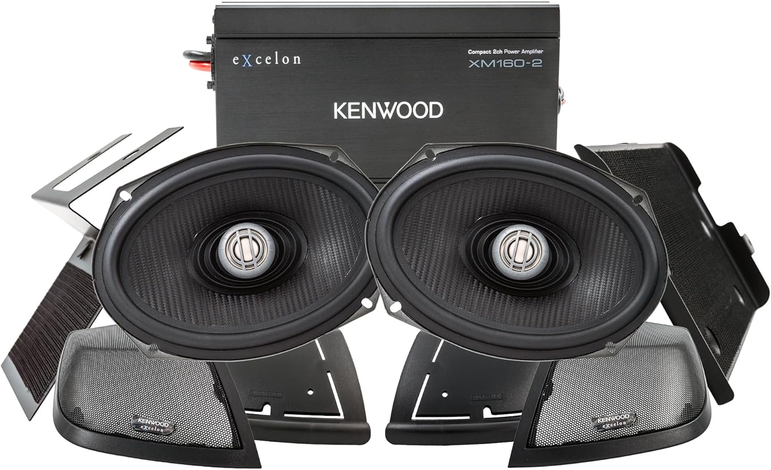 Kenwood Excelon P-HD2R Rear Audio Package for Select 2014-Up Harley-Davidson Models - (1) XM160-2 Audio Amplifier, (2) 6