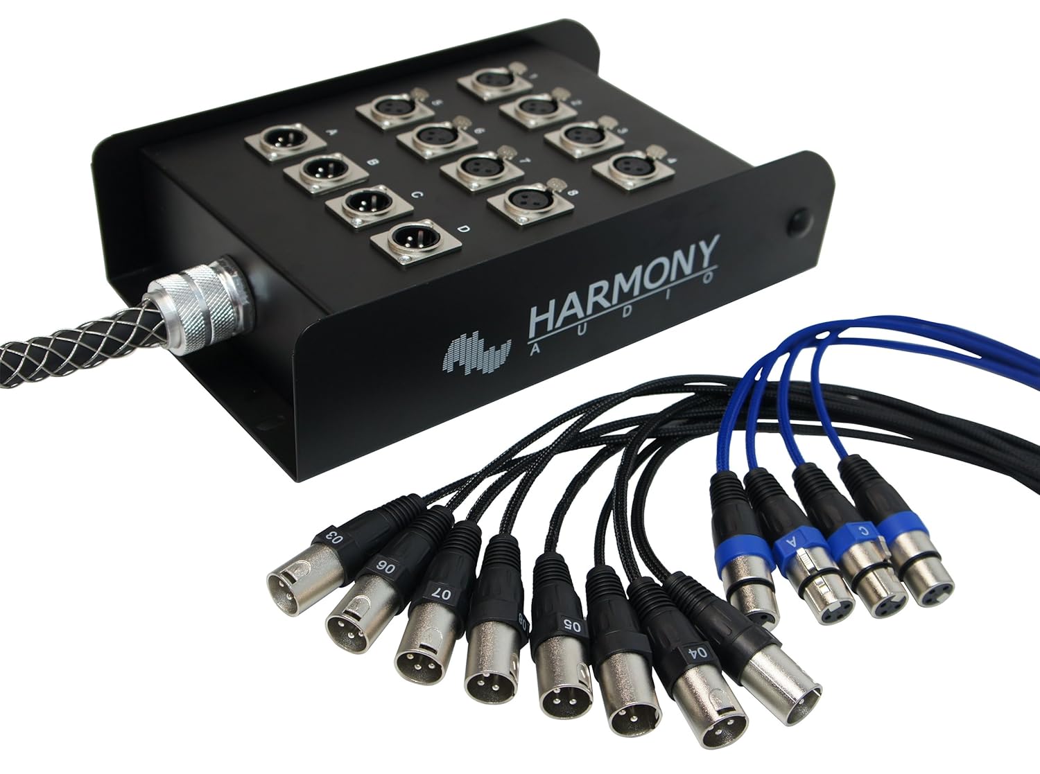 Harmony Audio HA-SB12100 Pro Stage XLR Snake Cable Box 12 Channel - 100 Feet (8 Send, 4 Returns)