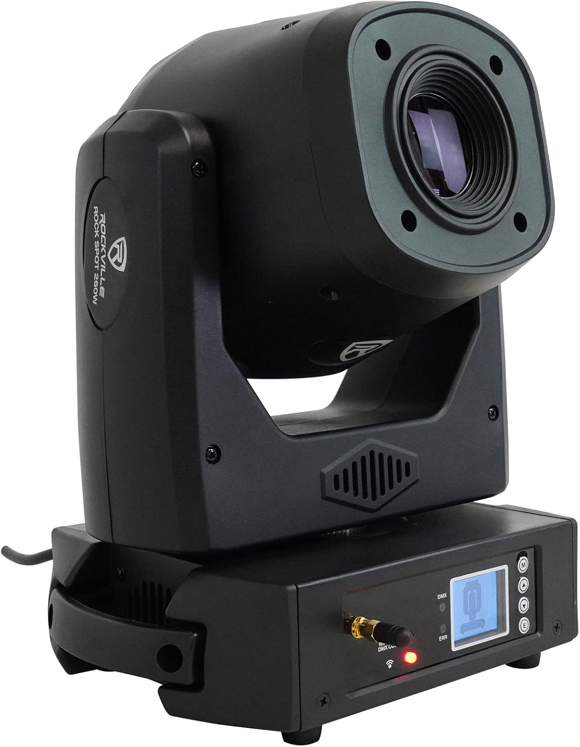 Rockville Rock SPOT 260W Moving Head Spot Light, Wireless DMX, Prism Effects, Rotating Gobos, for Stage and DJ Shows, 2-Piece