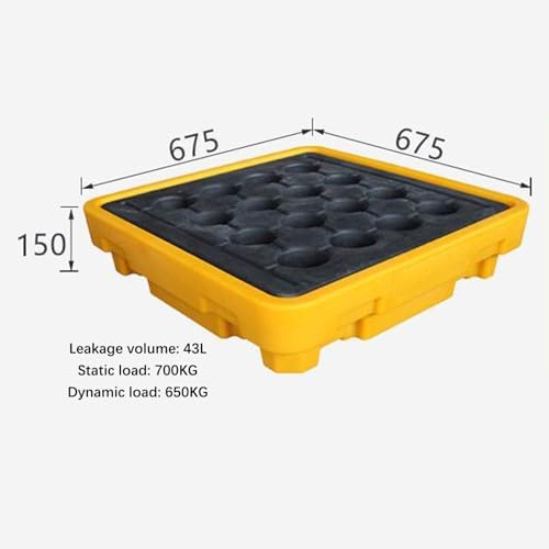 Oil Drum Tray,Spill Platform, Stackable Anti-Slip Spill Containment Platform, Modular Outdoor Warehouses Factory Garage Storage Oil Drums Spill Pallets, Polyethylene Leakproof Tray (Size :