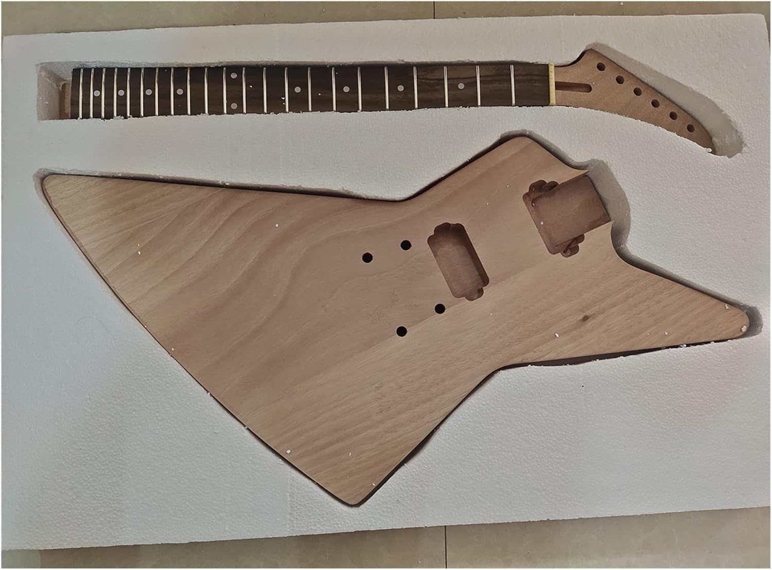 Unfinished Guitar Kit Unfinished Electric Guitar Kit Mahogany Neck and Body Handmade ​Guitar Body
