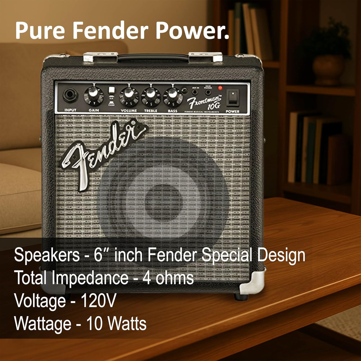 Fender Frontman 10G Guitar Combo Amplifier - Black Bundle with Cable and Austin Bazaar Exclusive 12-Pack Picks