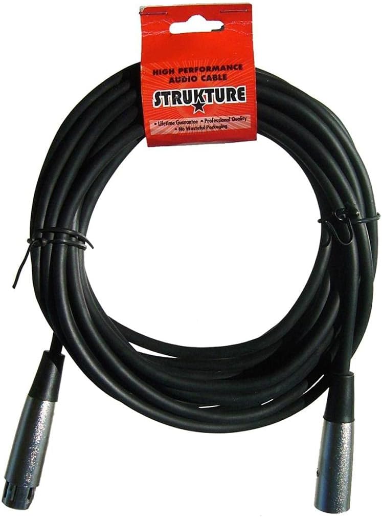 Strukture 6 Pack XLR Microphone Cable, 20 Feet, XLR Male to XLR Female