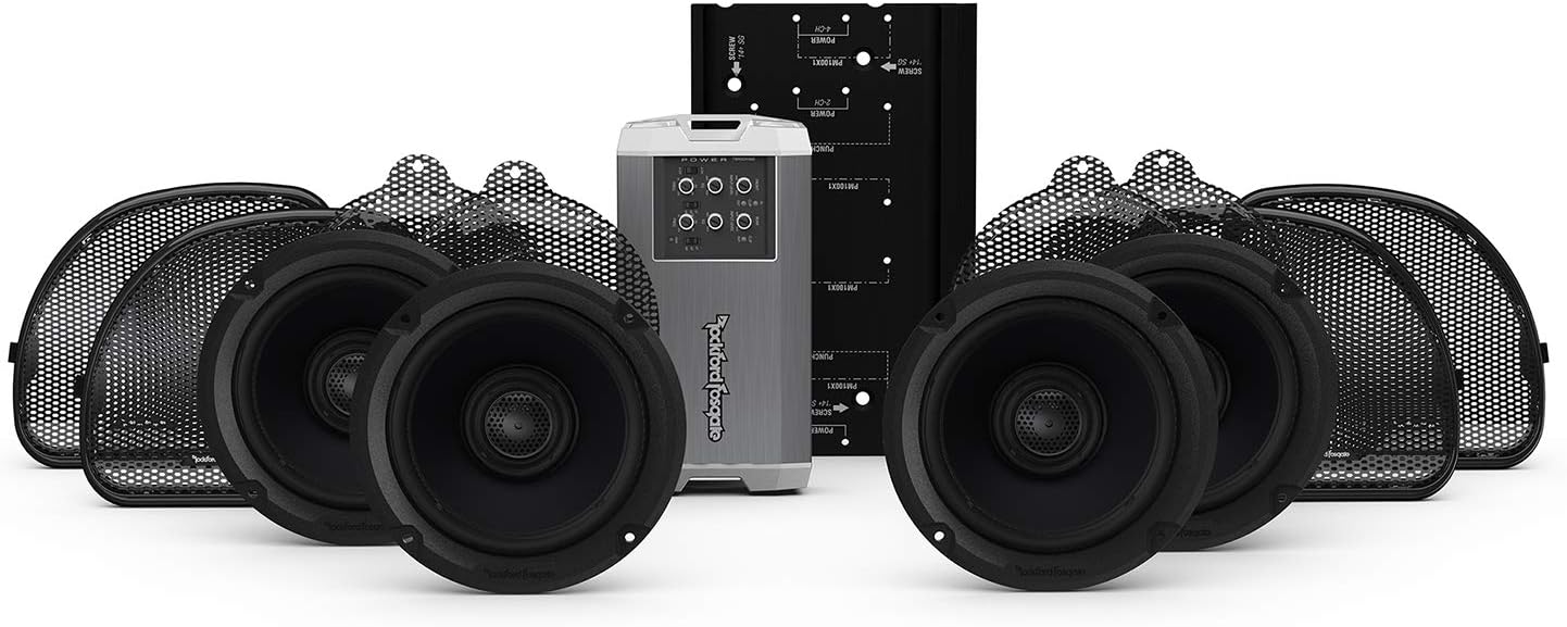 Rockford Fosgate HD14U-STAGE2 Four Speakers & Amplifier Kit for 2014+ Harley-Davidson Road Glide Ultra & Street Glide Ultra