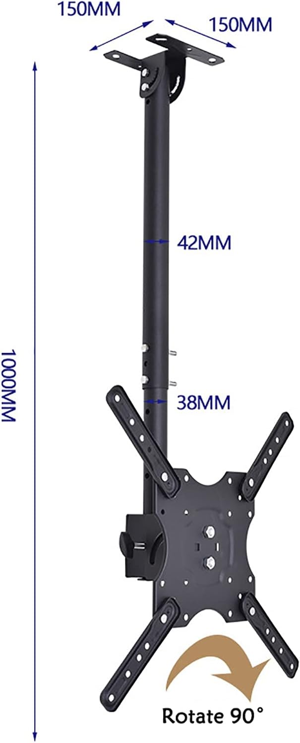 TV Stand tv Wall Mount Adjustable Heigh Ceiling TV Mount Bracket, 90° Tilt TV Bracket, for Most 19-55 Inch LED Screen Display,1m