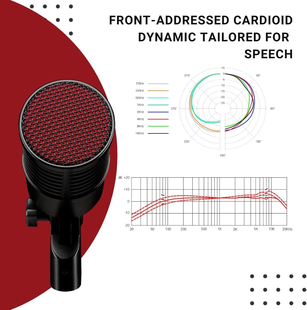 SE ELECTRONICS Dynacaster Dynamic Broadcast Microphone with Built-in Dynamite Pre-amp