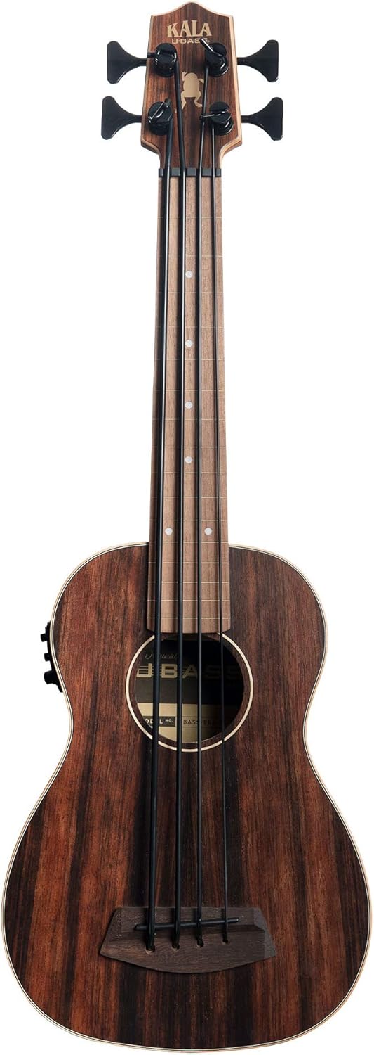 Striped Ebony Acoustic-Electric Fretless U•BASS® Rosewood Update