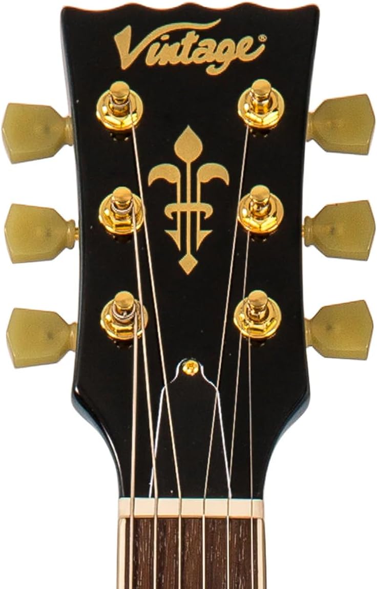 VINTAGE Electric Guitar, Right, Gun Hill Blue (V100MGHB)