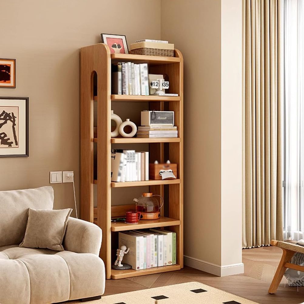 Narrow Storage Organizer Bookshelf Solid Wood Bookcases with Open Display Shelves for Toys and Books Space-Saving Wall Mount Narrow Book Shelf,80 * 30 * 100cm