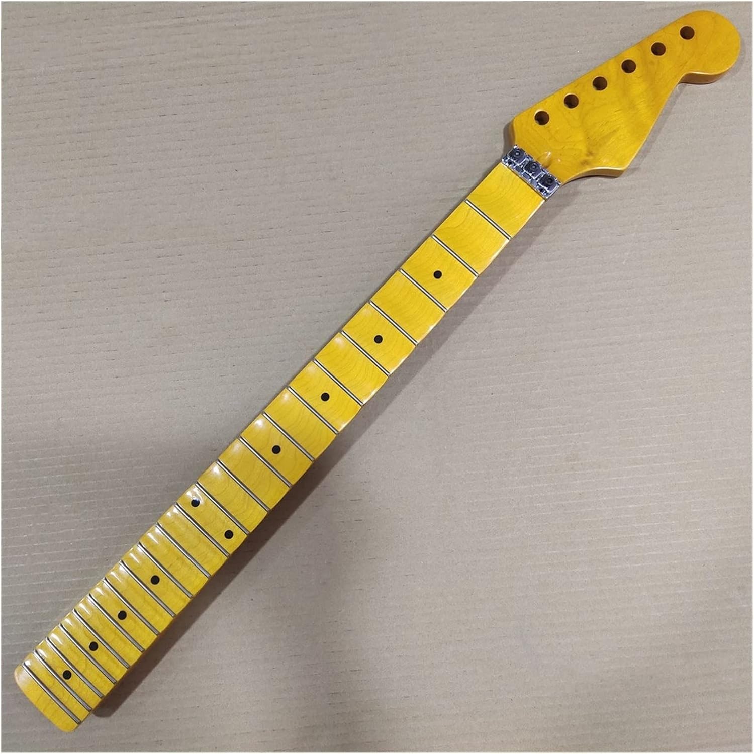 TSTS Full Scalloped Maple Electric Guitar Neck Replacement 22 Fret Maple Fingerboard Locking Nut Guitar ​Neck Replacement
