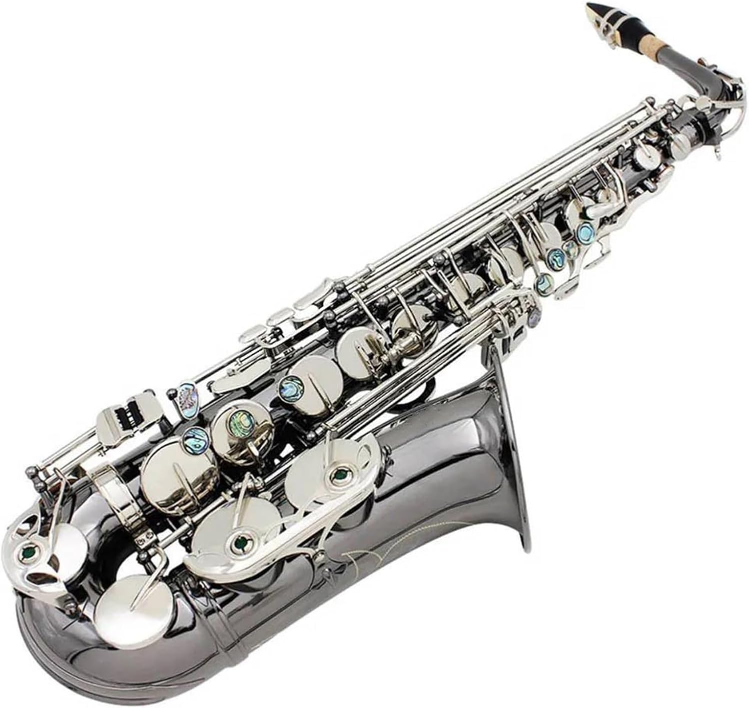 Eb Alto Saxophone Professional Woodwind Instrument Black Nickel Sax One Set With Box (Color : Black Nickel Plated)