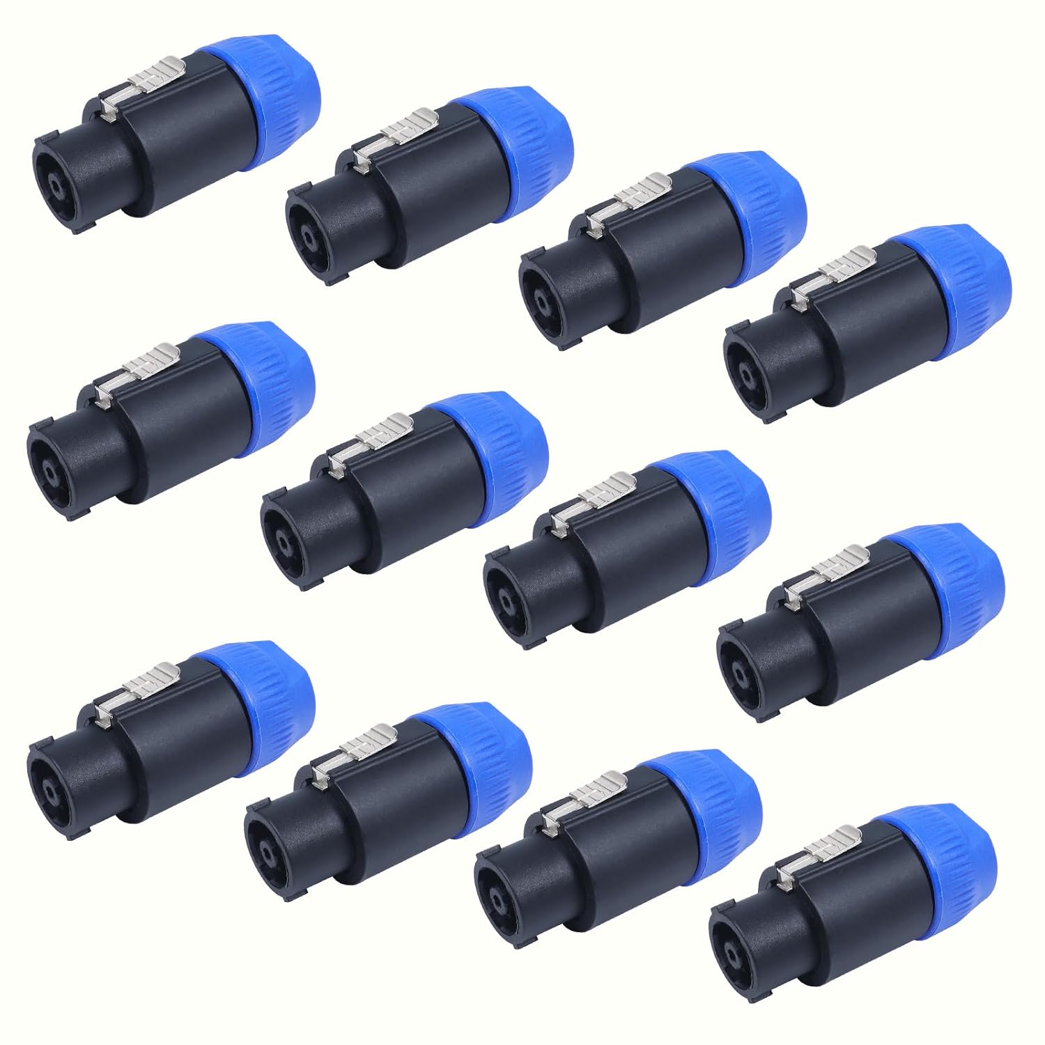Pack of 12 NL8FC Speakon Connector - 8 Pole Speak-on Connectors with Latch Lock Compatible for Neutrik High Load PA NL8FC, NL8FX Adapter, 8 Pin Plug Replacement