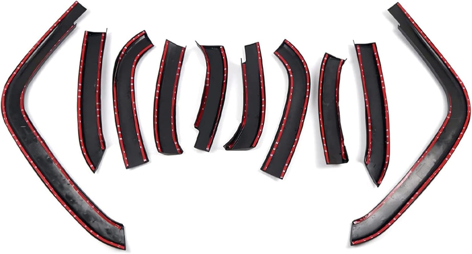 MX 10Pcs/Set Front & Rear Wheels Fender Flares Cover Protector Molding Compatible For Jeep Compass 2011-2018 Black Car Accessories