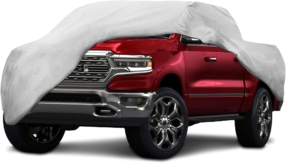 Motor Trend Custom Fit Truck Cover for Dodge Ram 1500 Crew Quad Cab, Heavy Duty Car Cover Waterproof All Weather, Indoor Outdoor Heavy Duty Car Cover for Automobiles, Winter Storage