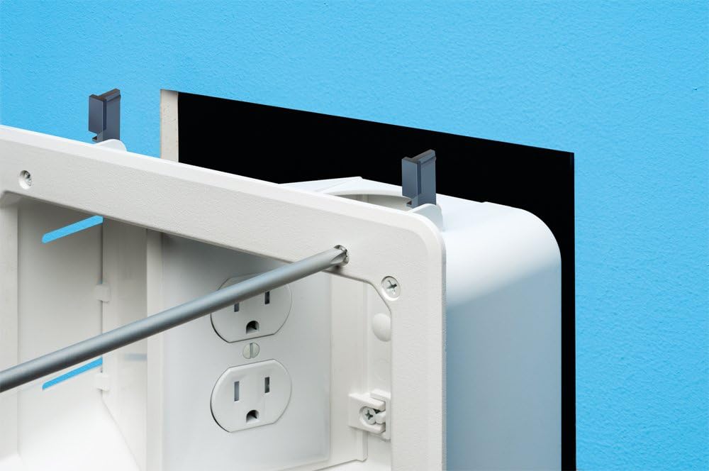 Arlington TVB712BK-1 Angled Box In-Wall Wiring Kit, Pre-Wired TV Bridge, 2-Gang, White, 1-Pack