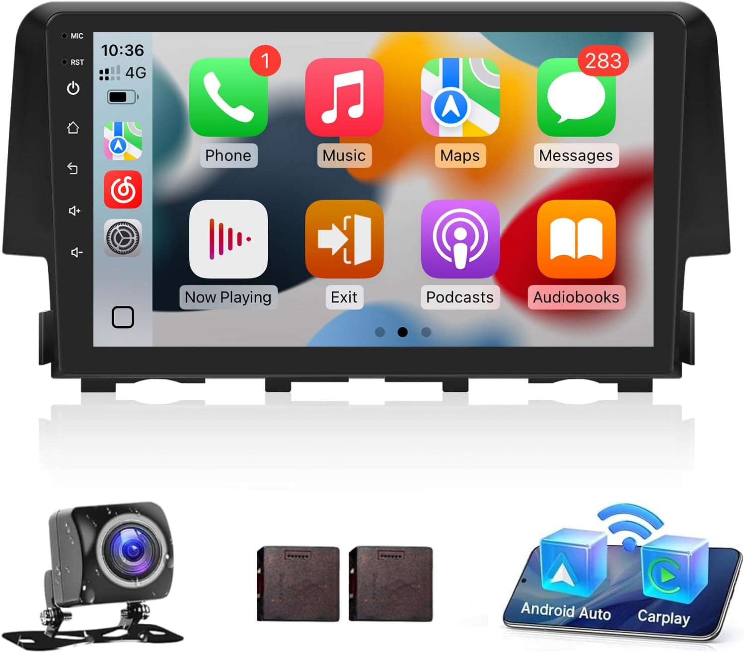 for Honda Civic 2016-2021 Wireless Carplay Android Car Stereo Support Wireless Android Auto with WiFi GPS Navigation AHD Backup Camera FM RDS Radio Receiver EQ SWC 2G+32G