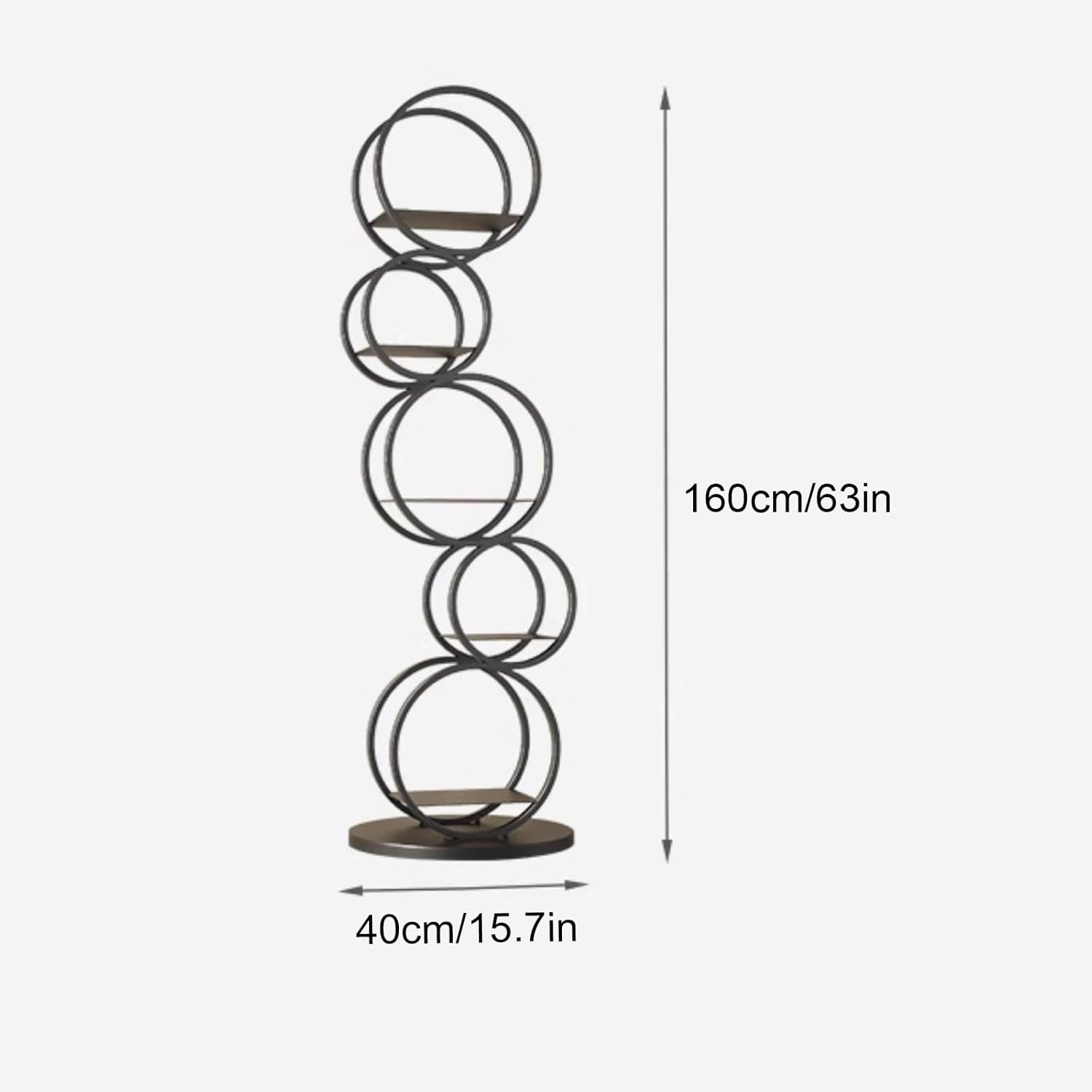 Irregular Geometric Bookshelf, Metal Decorative Storage Shelving, Modern Freestanding Display Shelves Bookcase, Tall Book Shelf Unit for Living Room Bedroom(White)