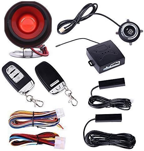 Car Alarm System with PKE-Passive Keyless Entry Remote Engine Start Push Button