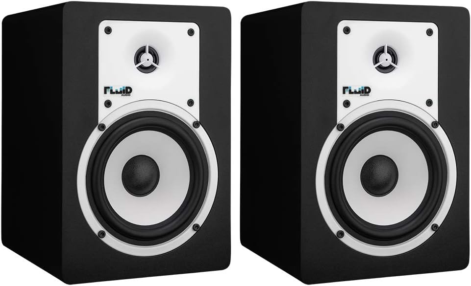 Fluid Audio C5 2-Way 5 Inch Active Studio Monitor, Black, Pair