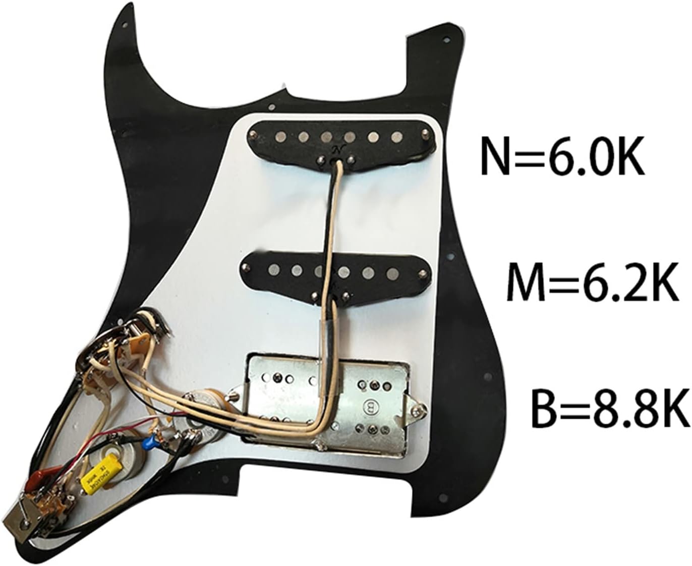 TSTS Loaded Pre-Wired SSH Pickguard with Pickup Harness Kit Components Suitable for Electric Guitar DIY Accessories Prewired Pickup Pickguard