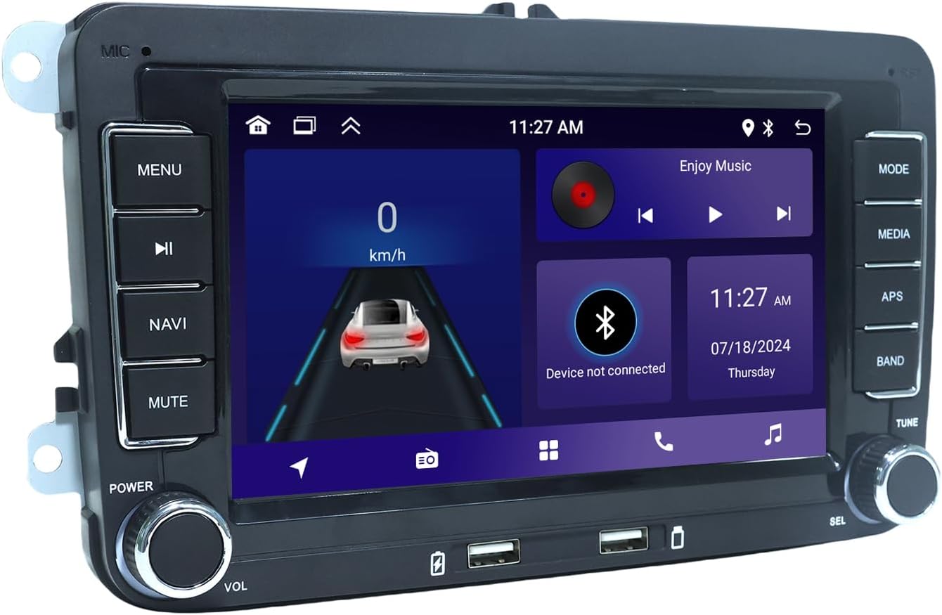 Single Din Car Stereo with Carplay ＆ Android Auto,7 Inch Flip-Out Touchscreen Car Radio with Bluetooth,Mirror Link,Backup Camera,Support FM Outputs Type-C Charge USB AUX-in