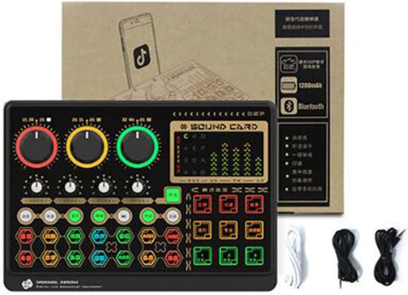 Professional Audio Mixer, X6 Mini External Live Sound Card Mini Sound Mixer Board for Live Streaming Music Recording Karaoke Singing