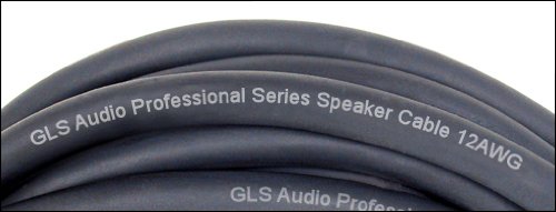 GLS Audio 50 feet Speaker Cable 12AWG Patch Cords - 50 Ft Speakon to Speakon Professional Cables Black Neutrik NL4FX (NL4FC) 12 Gauge Wire - Pro 50' Speak-on Cord 12G - Single