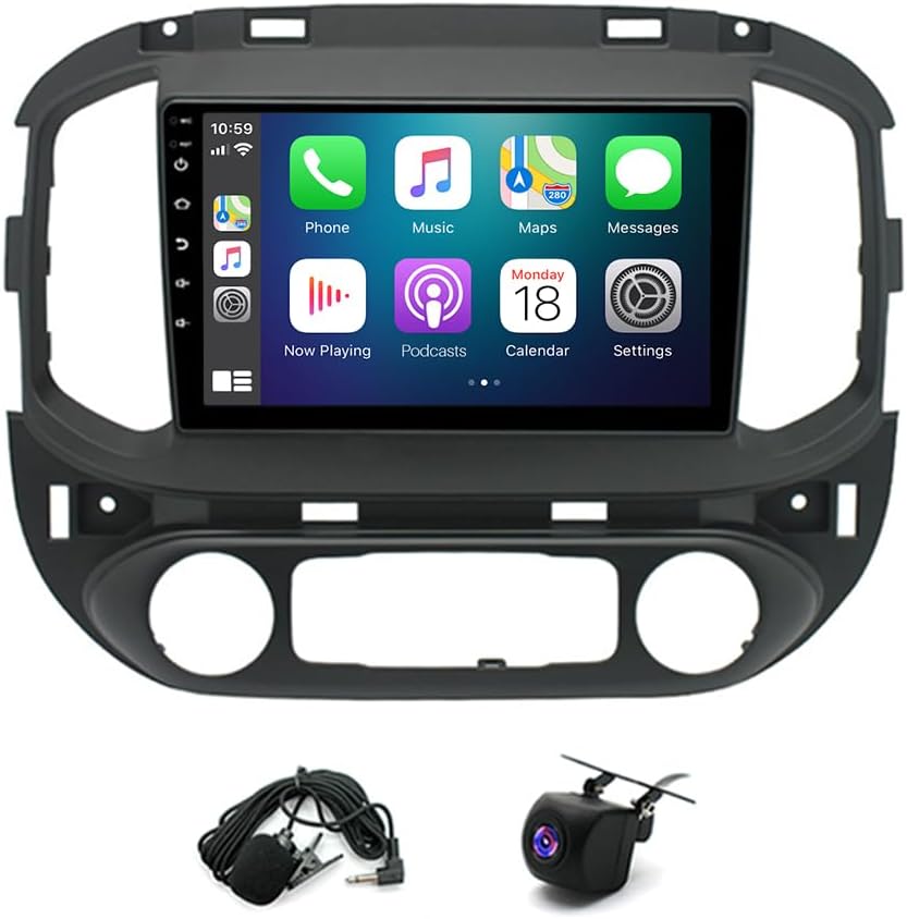 9 Inches IPS Car Stereo Radio for Chevy Colorado for GMC Canyon 2015-2017,Built-in CarPlay &Android Auto Stereo,Support WiFi GPS Bluetooth AHD Backup Camera Mic,SWC/AV in/FM/AM Radio Receiver