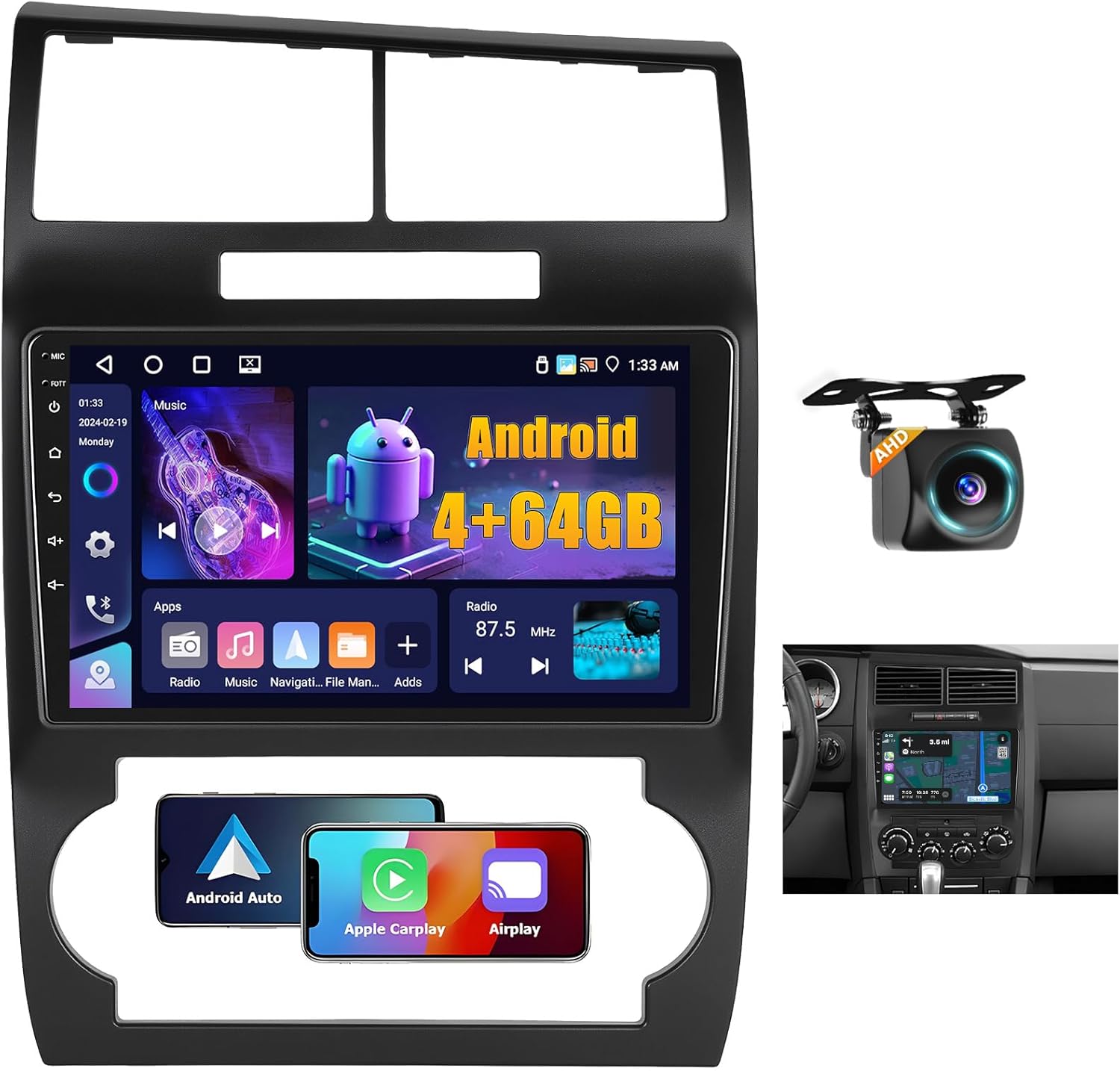 4+64GB Android 15 Car Stereo for Dodge Charger/Magnum 2005-2007 Wireless Carplay Android Auto 10