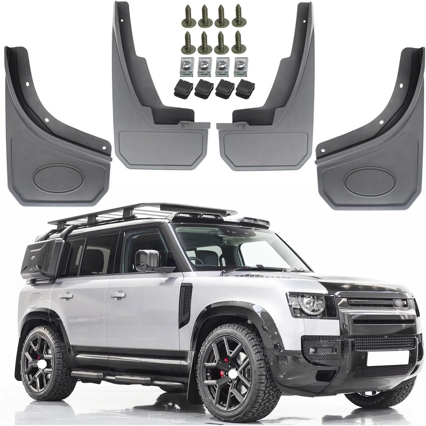 4X Mudflaps Mud Flaps Splash Car fender Mudguard Front & Rear Compatible For Land Rover Defender L663 2020-2022 Accessories Protector Cover