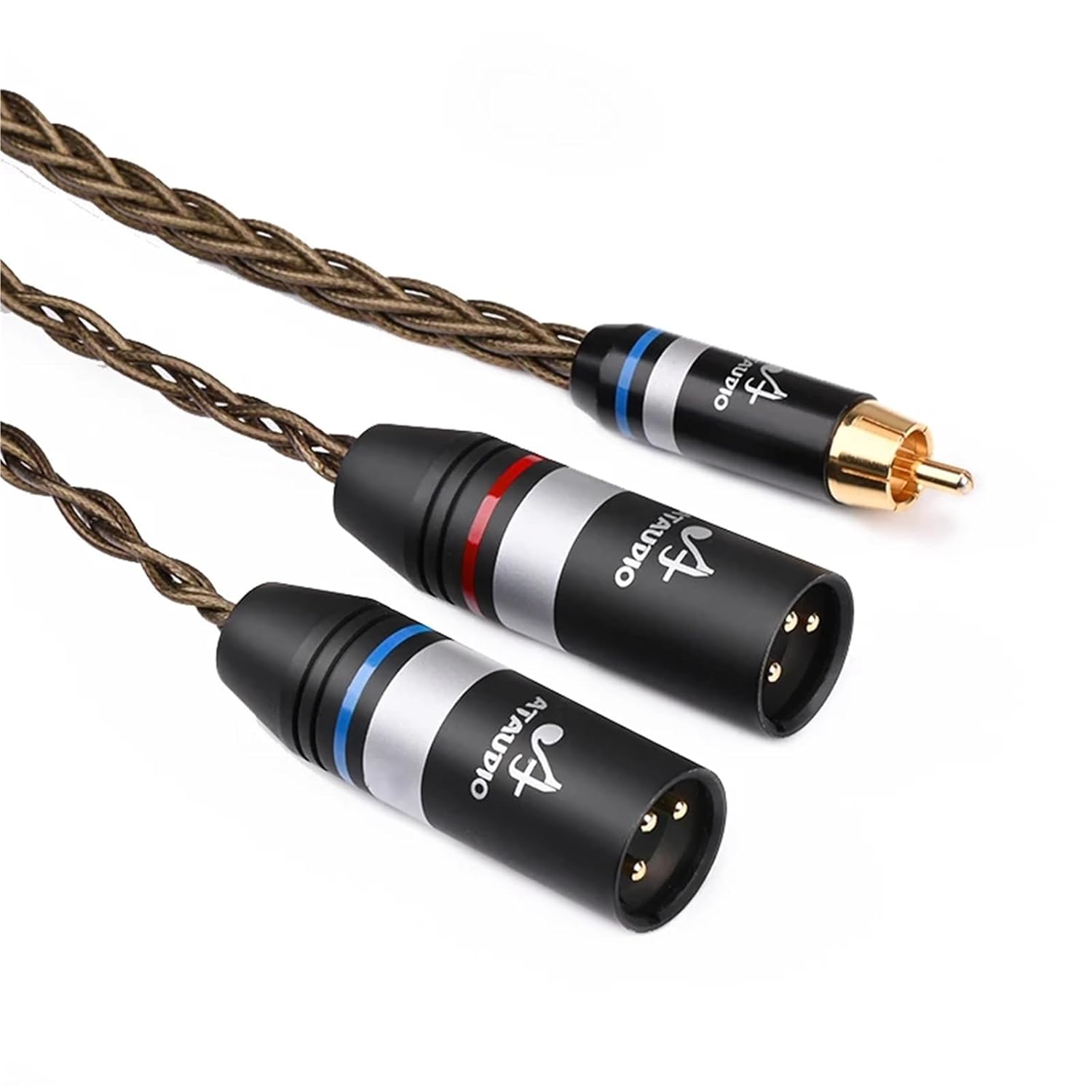 Audio Cable HiFi RCA to 2XLR for Amplifier Hi-end 8 Core OCC Silver Plated RCA to 2XLR Male to Male&Female Jack Splitter Y Cable(3.5 m)