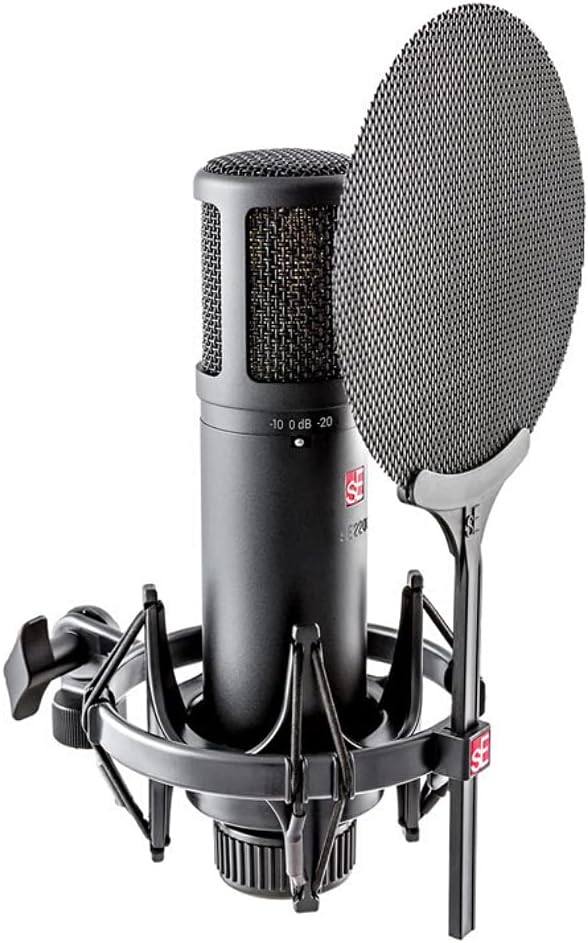SE ELECTRONICS - 2200 Large Diaphragm Cardioid Condenser Mic with Shockmount and Filter