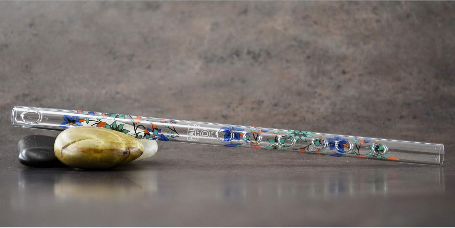 Hall Crystal Flute 22205 - Offset Glass Flute in D - Taj Mahal