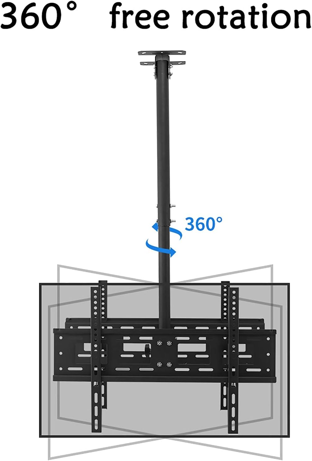 Tv Stand Tv Wall Mount Dual Tv Ceiling Mount, Fits 32-55Inch Led Screen Display, Tilt, Swivel and Height Adjustable Tv Bracket, Easy to Assemble,3.54m