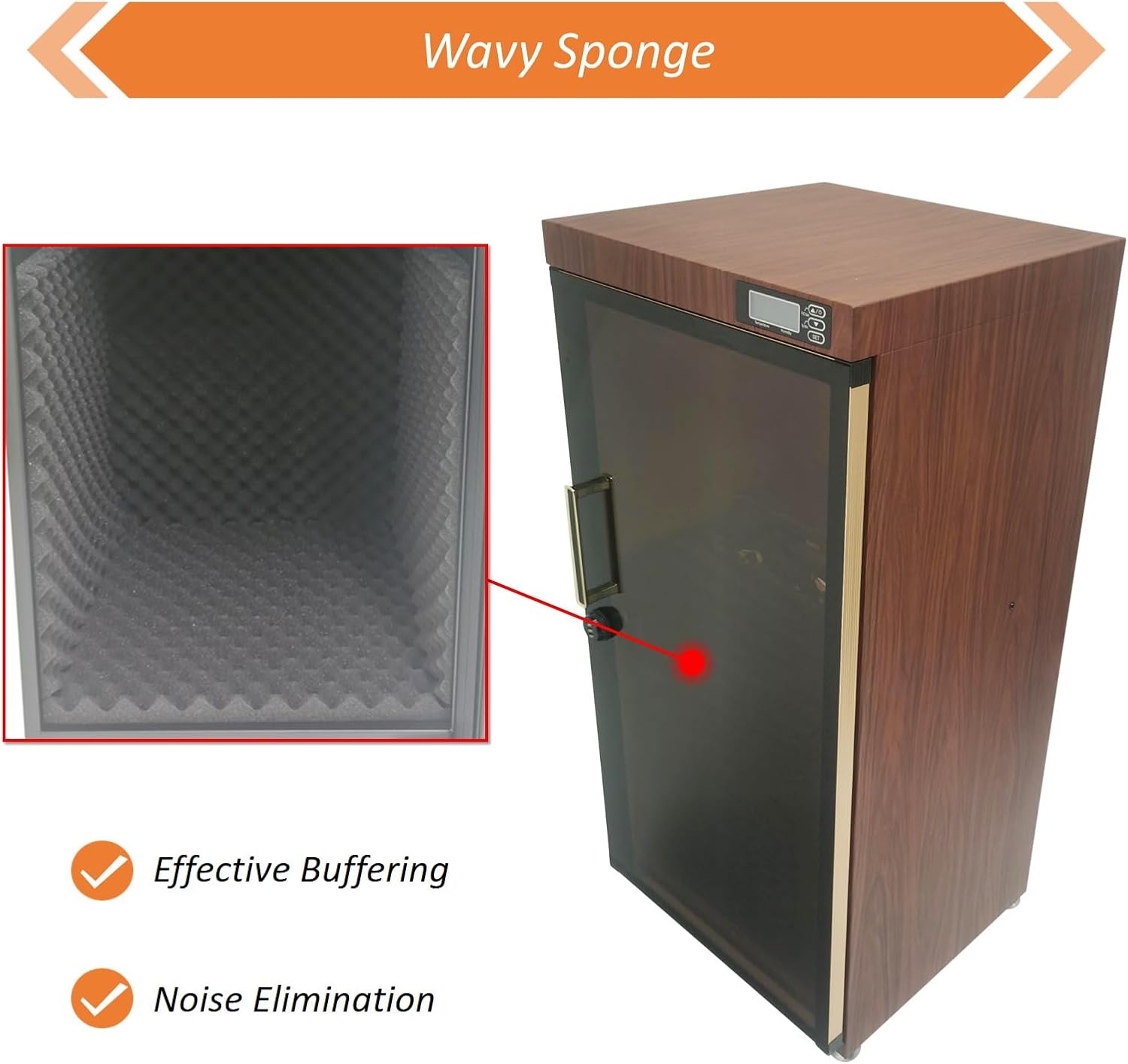 Musical Instrument Dry Cabinet, 35-60% RH Dehumidifying Dry Box for Guitar, Bass, Violin, with Digital Display & Smart Control & Key Lock, Professional Storage Case, 110V