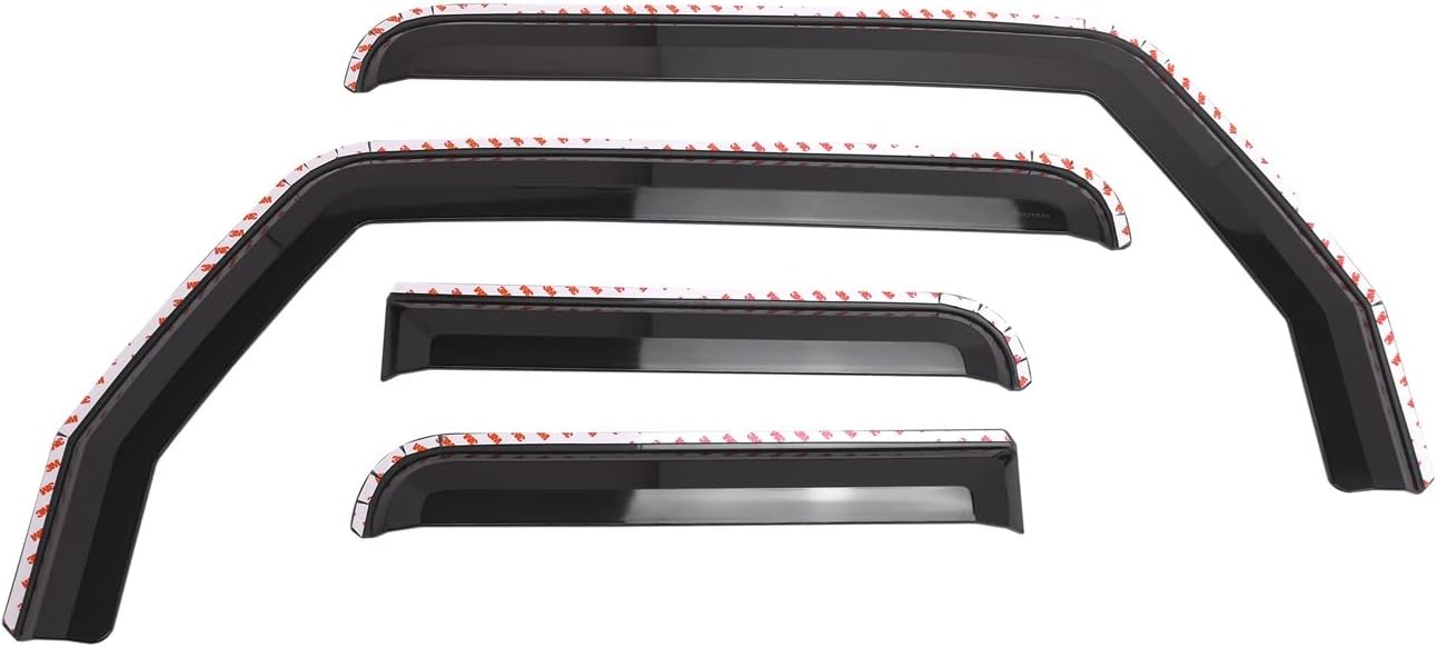 Putco Element Tinted Window Deflectors - Fits 2020-2025 Jeep Gladiator / 2018-2025 Jeep Wrangler - in Channel - Front & Rear Set
