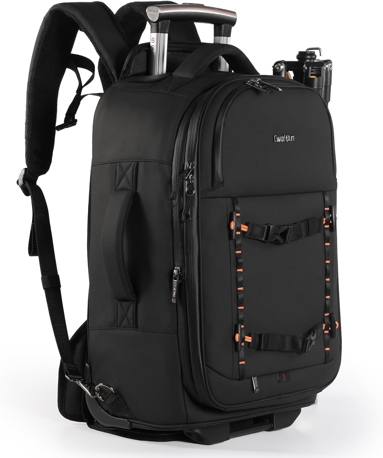 Cwatcun Rolling Camera Backpack Luggage With Trolley Wheel for DSLR Cameras,Lenses,Extra Large for Professional Photographer